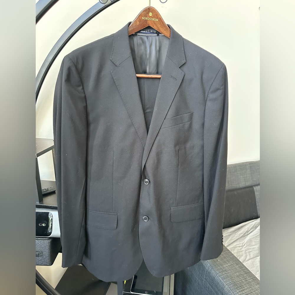 Classic Black Men's Wool Suit